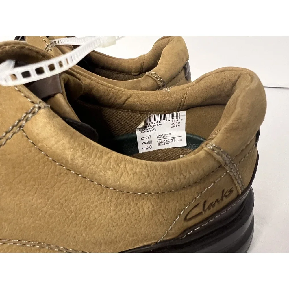 Clarks Mens Gessler Cap Cola Nubuck Leather Oxfords Size US 9 M (UK 8 G / EU 42)